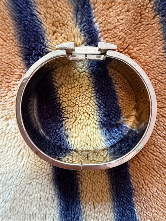 Hermes Orange Enamel Clic H Bracelet with Silver Hardware main image 7